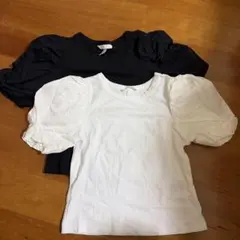 H&M パフスリーブ トップス 2枚セット