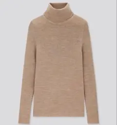 UNIQLO メリノリブタートルネックセーター　ベージュ M