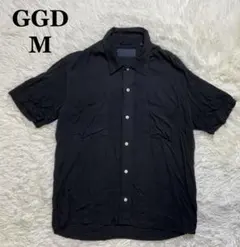 GGD レーヨン オープンカラー シャツ ブラック M ダブルポケットのサムネイル