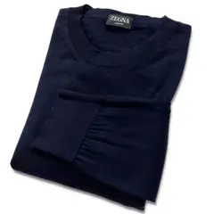 現行モデル 良品 ZEGNA ウール ハイゲージ ニット セーター 48 Rのサムネイル