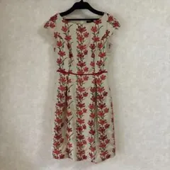 TOCCA ❁ 刺繍ワンピース 0 オレンジ×レッド