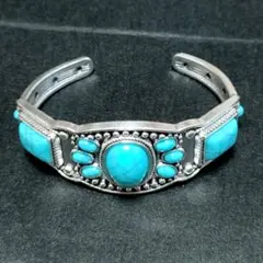 ターコイズストーン シルバーバングル 　 即購入OK