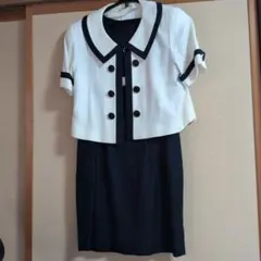 IL GUSTO ジャケット付きドレス ホワイト・ネイビー