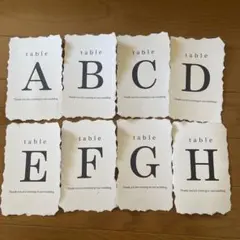 テーブルナンバー　アルファベット