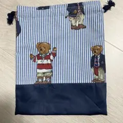 訳あり　巾着　給食袋　ベア　クマ