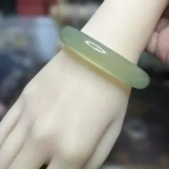 【美品-緑】岫玉バングル56mm