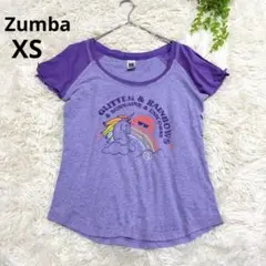 Zumbaズンバ◆ユニコーンラグランTシャツ(XS)パープル　袖アレンジのサムネイル