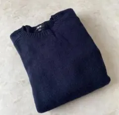 ユニクロ プレミアムラムクルーネックセーター　濃紺（長袖）M