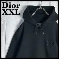 5879【希少XXLサイズ】ディオール‪☆CDロゴ入りパーカー 人気ブラック