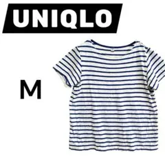 UNIQLO ストライプ ブルーボーダー　半袖Tシャツ M ユニクロ