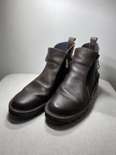 JSハートレーベル ダブルファスナーコンフォートブーツショート 24.5ブラウン