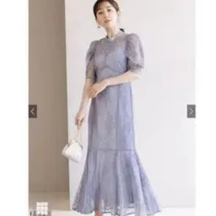 GRL 田中みな実着用 花柄レースリボンマーメイド ワンピース [k9080a]