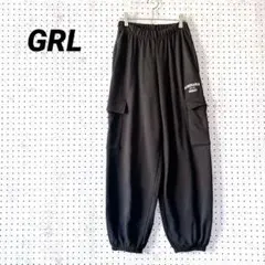 グレイル カーゴ ジョガーパンツ（F）黒 ウエストゴム 裾ゴム リラックス