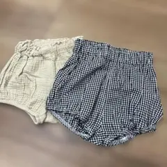 【新品・未使用】コットンショートパンツ2枚セット　80センチ