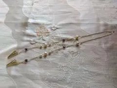 ☆ナプキンクリップ・パール・アメジスト ・チェコビーズ☆　着物、洋服用