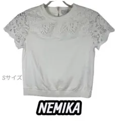 NEMIKA ネミカ レース切替 半袖カットソー ホワイト Sサイズのサムネイル