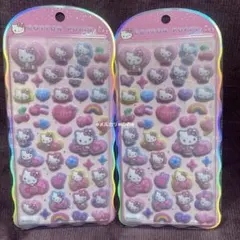 サンリオ コットンパフィーシール クラックス ハローキティ ヒョウ柄 2枚