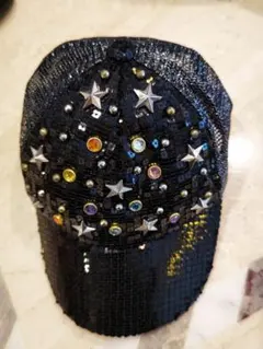 ブラック 星型装飾 キャップ