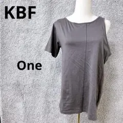 4895 KBF アシンメトリー Tシャツ F グレー 綿100 ゆったり 変形
