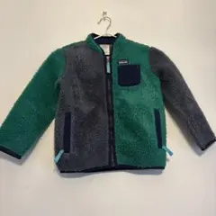 patagonia フリースジャケット グレー/グリーン5T
