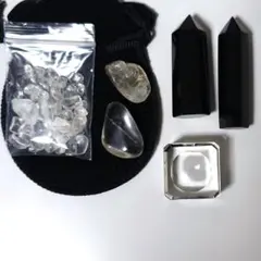 黒曜石 六角柱 水晶 タンブル 透明 さざれ パワーストーン 天然石