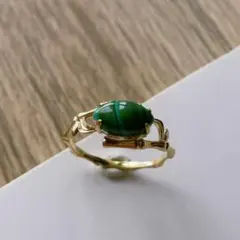 天然無処理　ターコイズ　トルコ石 デザインリング　k18 9.8mm