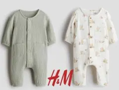 H&M コットンロンパース 2点セット 70