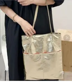 新品未開封　LEPSIM メタリックトートバッグ ゴールド