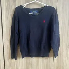 POLO RALPH LAUREN ネイビー Vネックセーター 4/4T 110