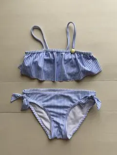 H&M スイムウェア　98/104 ベビー水着 女の子 青と白のストライプ
