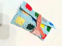 かぎ針編みグラニースクエアポーチ