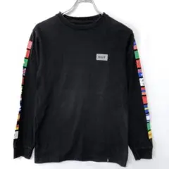 HUF スケーターブランド 古着 FLAG 国旗デザイン ロゴプリント ロンT
