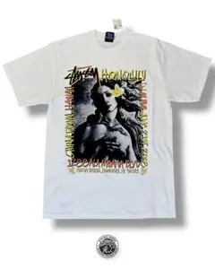 Old STUSSY honoluluグラフィックプリント Tシャツ M