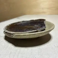 橘*様 桃山〜江戸初期 古唐津 皿 平盃 向付 小さめの高台 灰釉 目跡