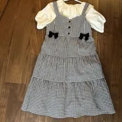 ショパン130/ギンガムチェック ワンピースとフリルトップスセット