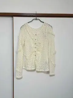 sense of place フリルレースカーディガン　アイボリー　新品未使用