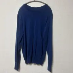 無印 洗えるウールハイゲージクルーネックセーター 婦人 XL ブルー