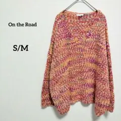 On the Road マルチカラー Vネック ニット S M セーター