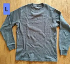 14 COTTON メンズL ネイビーグレー 長袖カットソー