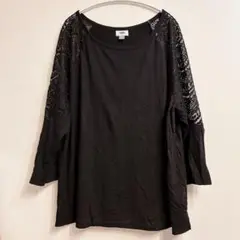 海外古着 OLD NAVY ブラックレーススリーブチュニックXXL