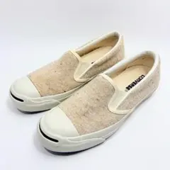 コンバース ジャックパーセル ネップウール スリッポン ベージュ 24.5cm