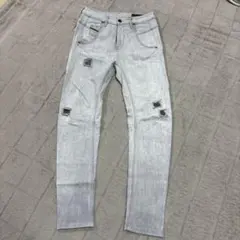 dieselダメージ加工 ライトグレー デニムパンツ