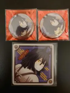 鬼滅の刃　干支　午年　伊黒小芭内　缶バッジ　コースター