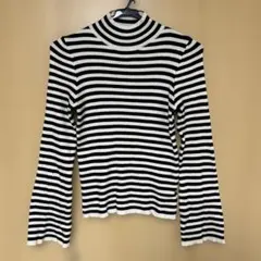 GRL 黒と白のボーダーニット Lサイズ