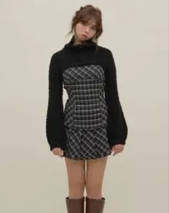 andmary Lulu check set mini dress