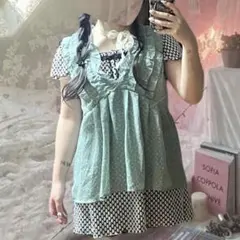 *♬೨̣̥ ガーリー 半袖チュニック ミニワンピ ⋆౨ৎ˚⟡.•