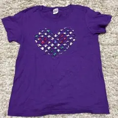 Printstar 半袖Tシャツ パープル ハート柄 WLサイズ　古着のサムネイル