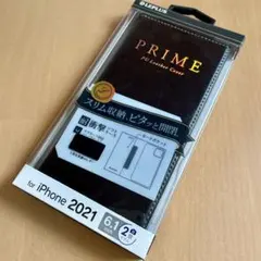 iPhone 13 薄型PUレザーフラップケース ブラック