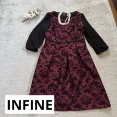 上品♡INFINE ボルドー ドレスワンピ 9号 ベルト無し 発表会観劇パーティ