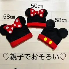 ディズニーリゾート購入！ミッキー・ミニー耳付きニット帽　3点セット